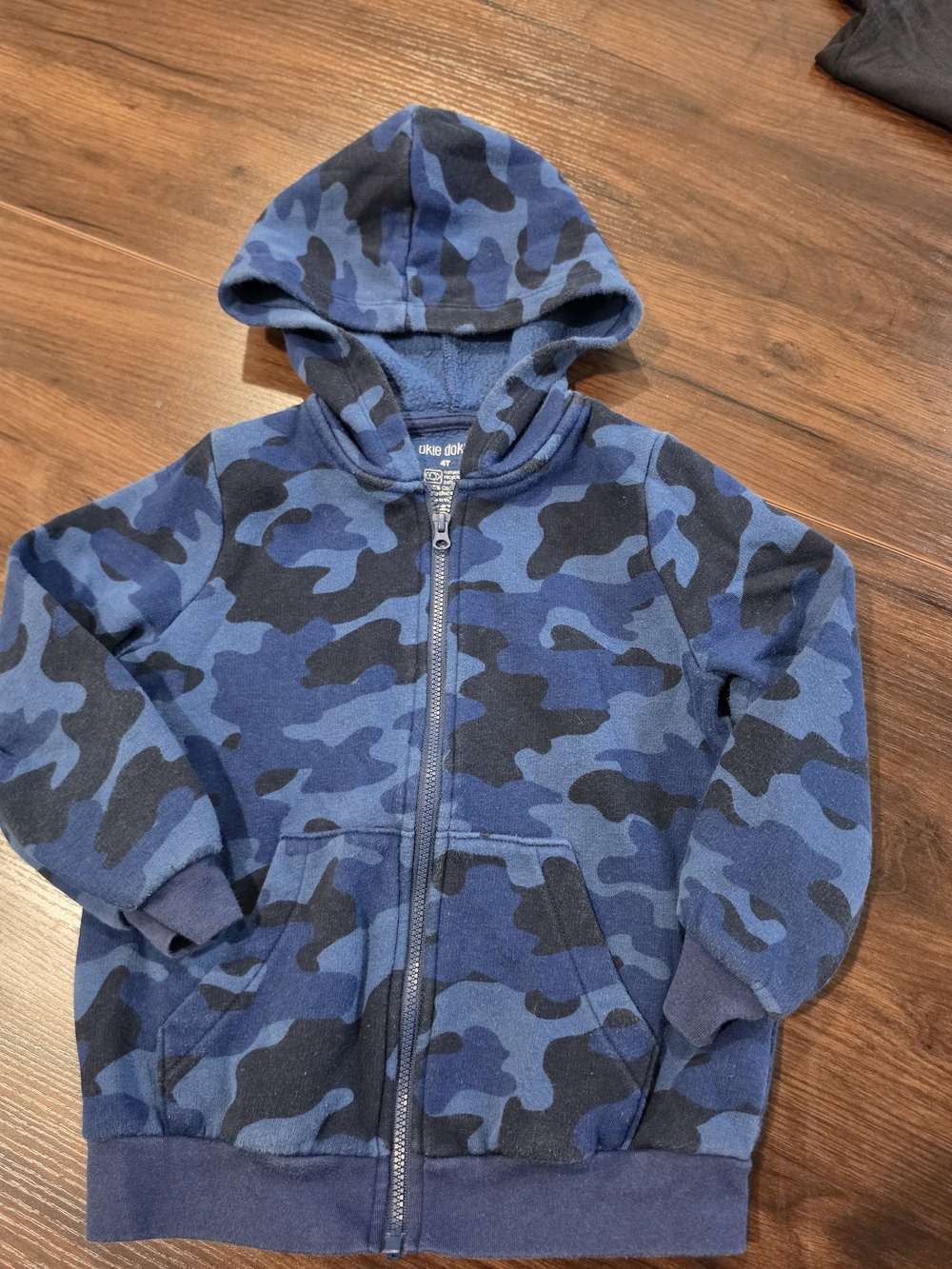okie dokie Navy and Black Camo Zip Hoodie